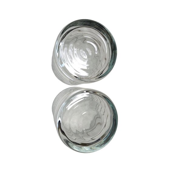 Vintage Georges Briard Silver Rimmed Glass Tumblers Set Of 2 Mid-Century Modern - Picture 3 of 15